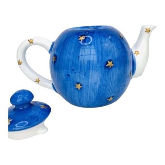 Santa Claus Christmas Pottery Vintage Hand Painted Ceramic Teapot With Lid - Picture 8 of 10